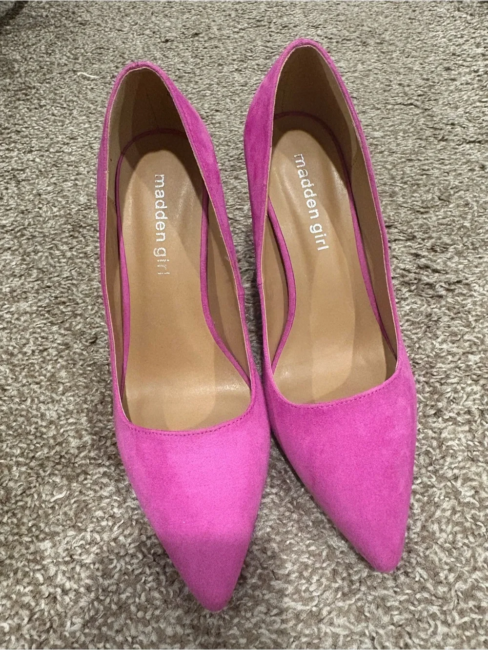 Madden Girl fuchsia chunk heels